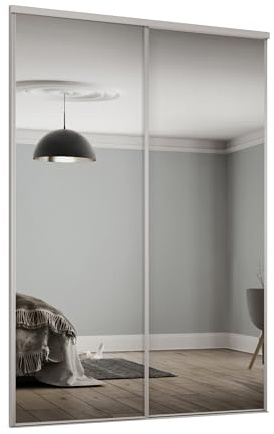 Spacepro Kit Porta Armadio Scorrevole, Acciaio Inossidabile Vetro, Grigio Tortora, 610mm
