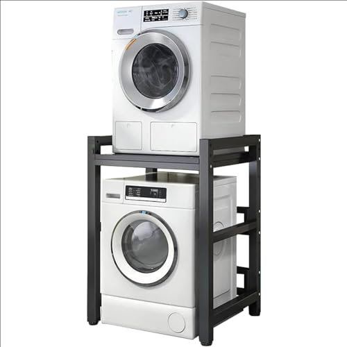 Washer Dryer Stand Stacking Kit with Shelf,Washer Storage Rack Unit for Front Loader Washing Machines & Tumble Dryers,400KG Load Capacity,B,75 * 65 * 105CM