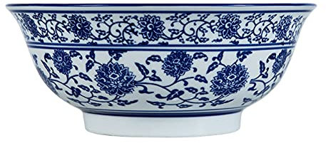 JgYiAngBq Bol en céramique, bol à soupe en céramique, bol chinois rétro en porcelaine bleue et blanche, grand bol de nouilles au bœuf for nouilles asiatiques Udon Soba Pho, 1 pièce, 7,5 pouces