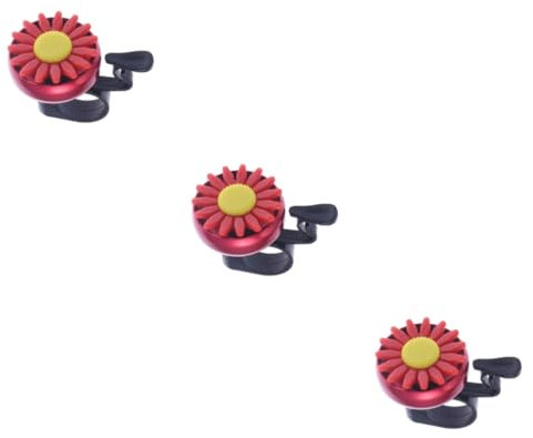 BESPORTBLE 3pezzi Campanello per Bicicletta Forma di Sole per Ragazzo Ragazza Facile da Installare Leggero e Versatile Adatto per Manubri di Rosso