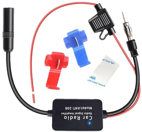 Amplificador de antena Fm,Amplificador de antena de radio para coche | Amplificador de señal de radio Fm Am estéreo de 12 V - Amplificador de señal de antena, amplificador de antena que reduce el ruid