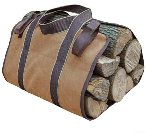 Portalegna portatile per campeggio all'aperto, borsa per il trasporto, materiale di tela di alta qualità (Kachi)