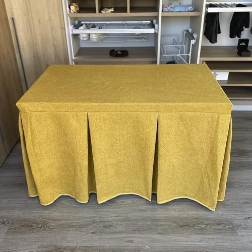 Ropa de Mesa Camilla Antimanchas Extragruesa (Mostaza) en varias medidas - Falda Mesa Camilla, Enaguillas, Enaguas, Ropa Chenilla - Tejido Extragrueso Hipercalórico (110 x 70 cm (72 cm de Alto))