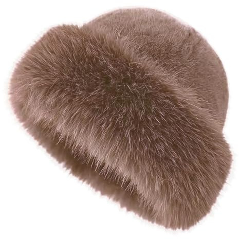 Baoblaze Wintermütze aus Kunstpelz für Damen, Dicke Kosakenmütze, russische Mütze für Snowboard-Damen