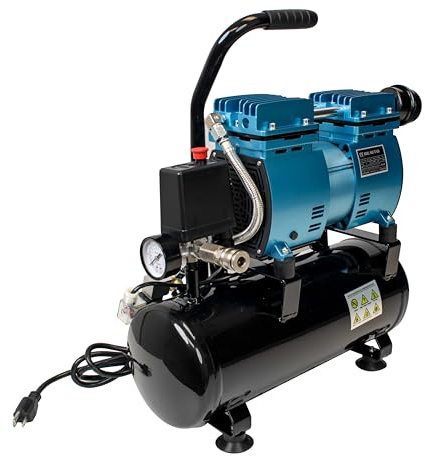 Master Airbrush Super Powerful 1 HP Air Compressor with 9 Litre Extra Large Storage Tank, Model TC-626 - Professional High Performance, 85 ltrs/minute Airflow, 3 CFM -