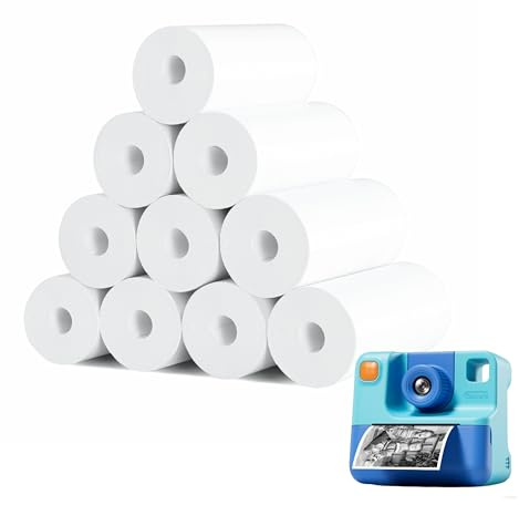 10 Rolls Double Dragon 720 Pcs Thermal Paper Rolls (72 Pcs/Roll) 57x25mm | BPA-Free Instant Print Paper | for Kids Instant Cameras, Mini Thermal Printers, PDQ & Card Machines | No Ink Needed