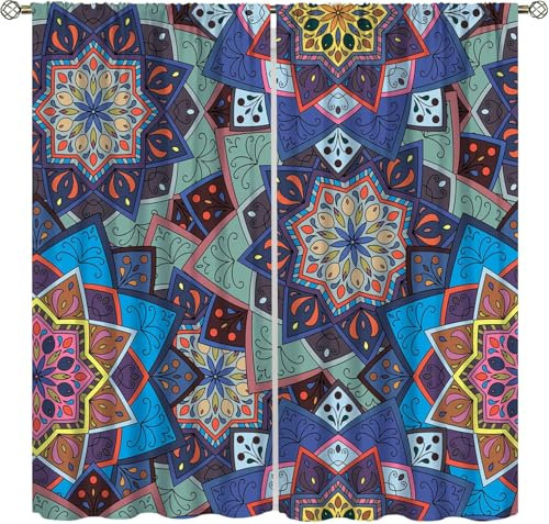 Schattierung Vorhänge Junge Retro-Muster 3D Druck 2Er Set Isolierung Schalldichte Kinder Gardinen Blickdicht Mit Ösen Vorhang Fenster Für Wohnzimmer Schlafzimmer Balkon 140X160 cm (B + H)-936137818
