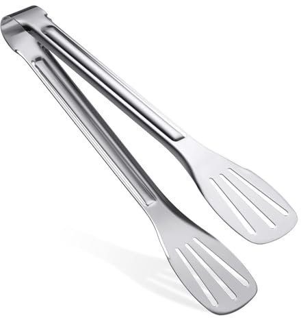 Kitchen Tongs(9'')-304 Easy to Clean-Food Safe Stainless Steel Cooking Tongs,Salad,BBQ,Serving,Frying Tongs Utensils,Kitchen Gift etc,Easy Grip Best Sturdy Tongs,Non Stick.Tongs Stainless Steel