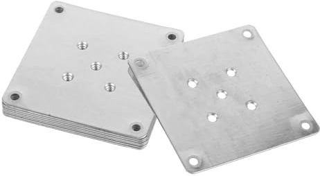HOUDERCO Piastra di Montaggio Stabile in Zinco Argentato per Gambe di Sedia Design a 5 Fori , Set da 8 Pezzi per Riparazione Mobili e Forniture di Mobili