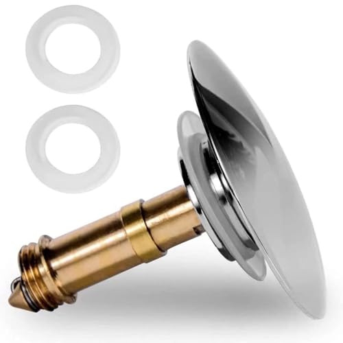 Bathroom Pop Up Click Clack Chrome Sink Plug Stopper, Brass Waste Plug Sink Drain Plug for Wash basin Faucet Vessel Vanity Sink