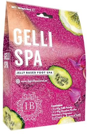 Gelli SPA Gelatina Pedicura - Paso 1: 80g - Paso 2: 80g- 2 a 4 usos por caja - Exfoliante Natural - Gel exfoliante - Terapia Pies -Baño pies - Aromaterapia