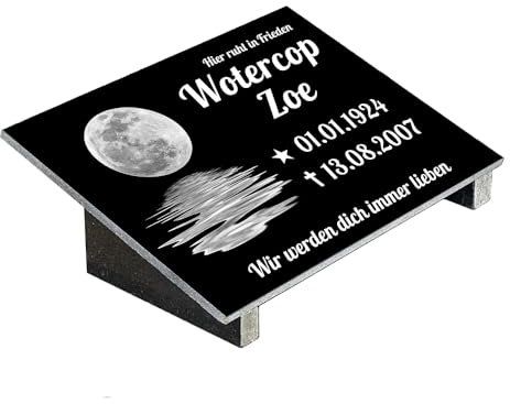 Grabplatte mit Inschrift aus Granit, personalisierbar Gedenktafel für Urnengrab, Grabstein für 1-2 Pers., Urnengrabstein N24 (30x40cm mit Stützen)