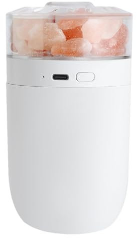 Humidificador portátil pequeño - Purificador de aire de niebla fresca USB | humidificador de 230 ml con luz de piedra sal, LED colorido, eliminación de olores, difusor de aromaterapia para voy