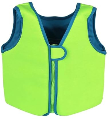 LUIVZD Swim Jacket - Chaleco Salvavidas de Neopreno ergonómico for niños de 7 a 8 años, Transpirable, con Cierre de Cremallera y Alta flotabilidad.(M Green)
