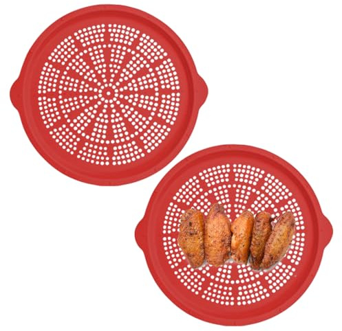 Sghtil Teglia per pizza con fori, in silicone, resistente alle alte temperature, per cucine domestiche, ristoranti, barbecue all'aperto