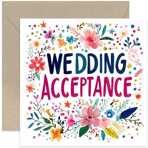 Bunte Hochzeitskarte für Braut und Bräutigam, Botanische Malerei, für Freunde und Familie, Antworten auf Einladung, innen blanko