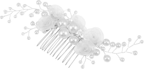 CALLARON Haarkamm mit Perlenblüten für Damen Floraler Haarschmuck für Hochzeit und Partys Dekorativer Kamm mit Trockenblumen für Blumenmädchen und Besondere Anlässe