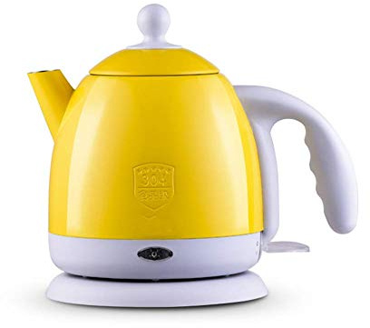Kettle, 1L Mini Teapot Yellow,Stainless Steel Electric Kettle, Kettle