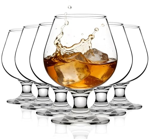 MYKAGS 6 PCS Brandy Glass Set, 180 ml, Ideal for Desserts, Dishwasher Safe, Cute Shot Glasses Mini Shot Glasses Set of 6 Perfect for Tasting and Enjoying Spirits