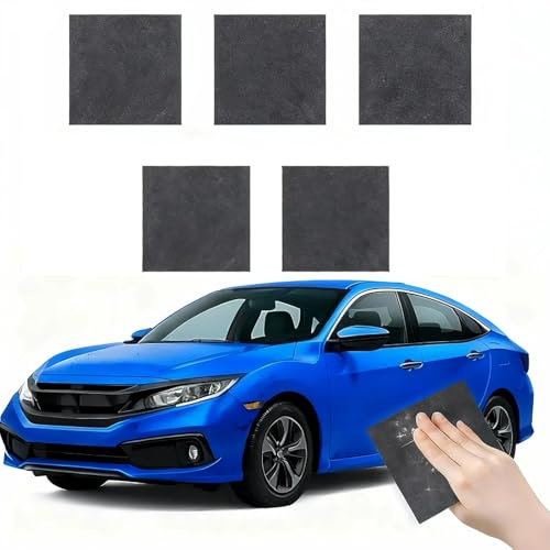RhiVrillion Nano Kratzer Entfernen Stoff Auto Lack Reparatur, Beseitigung Leichter Kratzer, mit Polierfunktion, Oberflächenpolierung, Lackpflege, geeignet für alle Modelle, 5 Stück