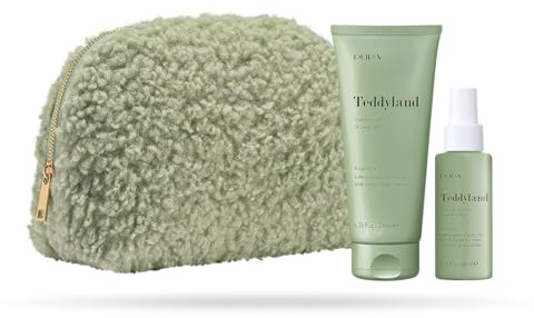Pupa Gel de ducha y agua con leche y crema de pistacho Línea Teddyland, idea de regalo – Set con bolsa de osito (leche y crema de pistacho, gel de ducha 200 ml, agua perfumada de 100 ml)