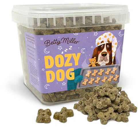 Betty Miller Dog Treats - Dozy Dog Bedtime Biscuits, Calming Dog Treats with Chamomile, Valerian & Lavender 500g - Soft Dog Treats For Small Dogs