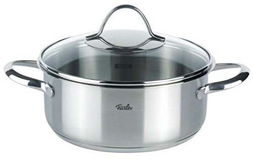 Fissler Paris/Edelstahl-Bratentopf (2,4 L - Ø 20 cm) Bräter mit Glas-Deckel, Schüttrand, energiesparend - auch Induktion