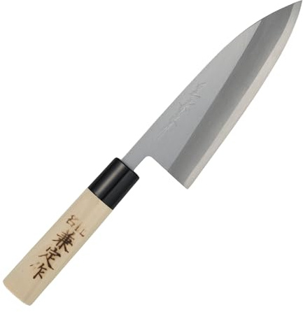 TAKAGI Meisterhandwerker Kanesada Japanisches DEBA-Messer 150mm SK85 Handgeschmiedet 4000200