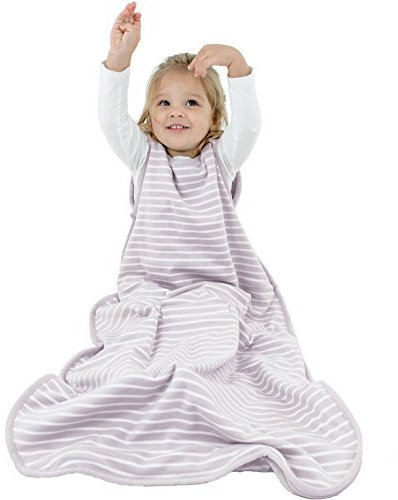 Woolino Toddler Sleeping Bag, 4 Season, Merino Wool and Organic Cotton Baby Wearable Blanket, 2-4 Years, Lilac