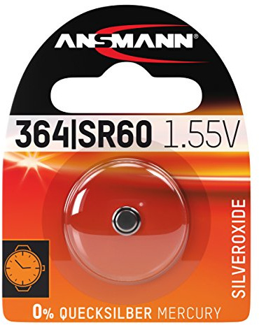 ANSMANN 1516-0022 silberoxid Knopfzelle SR 60/364 für Garagentoröffner, Alarmanlage, Funkauslöser silber