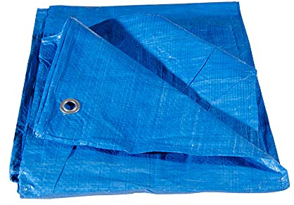 VERDELOOK | Telo Occhiellato Multiuso in Polietilene 5x8 m, Blu, per Copertura e Stoccaggio Merce
