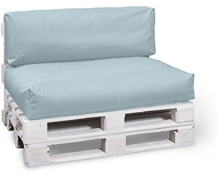 BuBiBag Palettenkissen Sitzkissen Sitzauflage 2er Set - Sitzpolster 120x80x15cm + Rückenkissen 120x40x15 cm - In & Outdoor - Palettenpolster (grau)