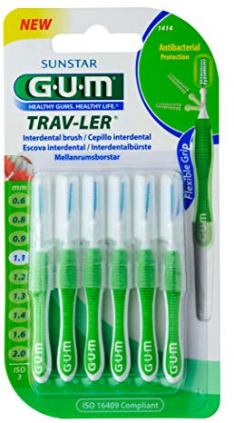 GUM TRAV-LER Interdentalbürsten 6 Stück ISO 3 grün 1,1mm