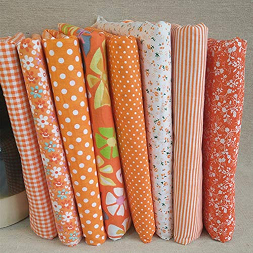 Egurs 50 x 50cm Orange Serie Stoffpakete Patchwork Stoffe aus Baumwolle DIY Handgefertigte Nähen Quilten Stoff Baumwollgewebe 8pcs