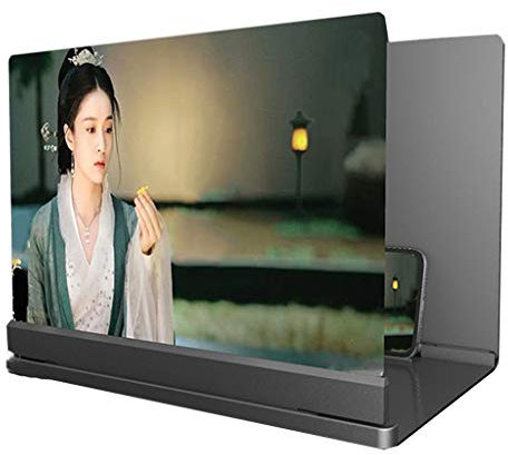 ARCH Amplificador de Pantalla, Lupa Teléfono HD, Soporte Plegable Universal, Sin Luz, Negro