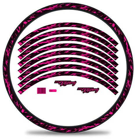 Finest Folia 16-teiliges Set Felgenrandaufkleber Sticker für Fahrrad Felgen im Future Design Komplett Set für 27 29 für Rennrad Mountainbike MTB Laufrad