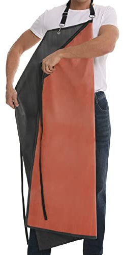 Thick Waterproof Rubber Black Vinyl Apron for Men 39 Heavy Duty Long Chemical Resistant Industrial Work Apron Adjustable Plastic Aprons for Dishwashing Butcher Dog Grooming Lab Work Cleaning Fish