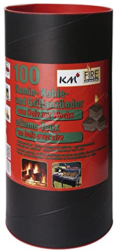 KM Firemaker 100 encendedores para barbacoa y chimenea de madera natural con cera en lata art. 250 (3)