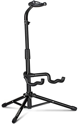 CAHAYA Guitar Stand Floor for Acoustic Electric Classical Guitars Bass Banjo Height Adjustable Guitar Tripod Stand Black Upgraded Version