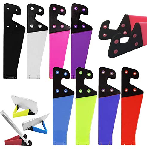 MANBOC V-förmiger Handyhalter, 8 Stück Universal Handyhalterung Colorful Tragbarer Zusammenklappbarer V-Ständer, Geeignet für Mobiltelefone, Tablets, E-Reader - Strapazierfähiger Kunststoff