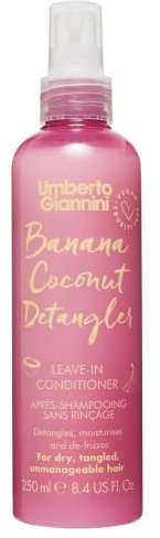 Umberto Giannini Banana Coconut Detangler 250ml - Lightweight Coconut Oil Leave in Conditioning Spray