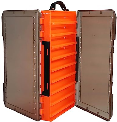 Uxwuy Fishing Lure Box Double Sided Tackle Box 18 Compartment Lure Box 3700 Tackle Tray Crankbait Storage Spinner Bait Tackle Box Large Bait Box