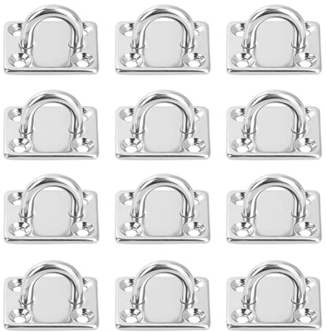 SAIJIAN 12 Stück Augplatte Edelstahl M5 Ösenplatte Edelstahl 304 Decksplatte Augplatte mit Ösen Halterung Quadratische für Aufhängen von Gegenständen Befestigungshaken