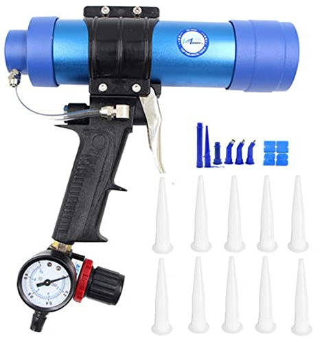 Air Brush Spray Gun 310ML Air Caulking Gun/Pneumatic Cartridge Dispenser Silicon Sealant Applicator Glass Gluing Tool Construction Caulking Gun for Temporary Nail Art Car Hobby