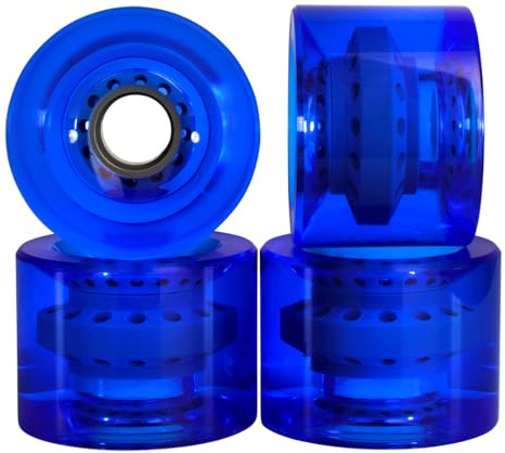 Cal 7 Longboard Skateboard-Rollen, 70 mm, einfarbig, Gel, Blau, 4 Stück