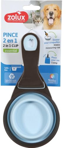 Zolux - Pince 2 en 1 doseur Silicone M 237 ML Bleu pour Chat et Chien