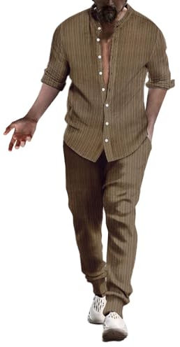 Herren-Leinenhemd-Sets, Outfits, 2-teilig, Hemden, langärmelig, lockere Yoga-Hosen, Strandkleidung Paintball Weste Kinder