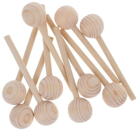 HAWILLOSCH 10stücke Teiliges Unbehandelte Holzstäbe Mit Holzperlen Natürliche Runde Rundstäbe Aus Kiefernholz Für Diy-bastelarbeiten Dekorative Holzornamente Zum Kreativen Gestalten