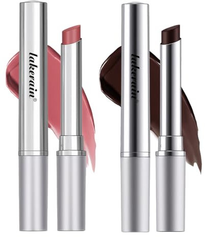 2 Pcs Black Lipstick Black Lip Gloss Pink Honey Lipstick Set Moisture Shine Hydrating & Tinted Lip Balm Suitable for Dry Lips