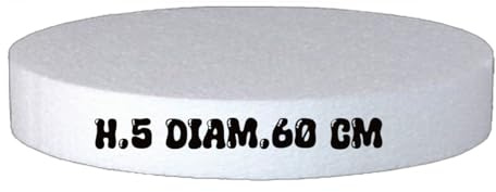 Generico base polystyrène ronde 60 cm x 5 cm support gâteaux plat